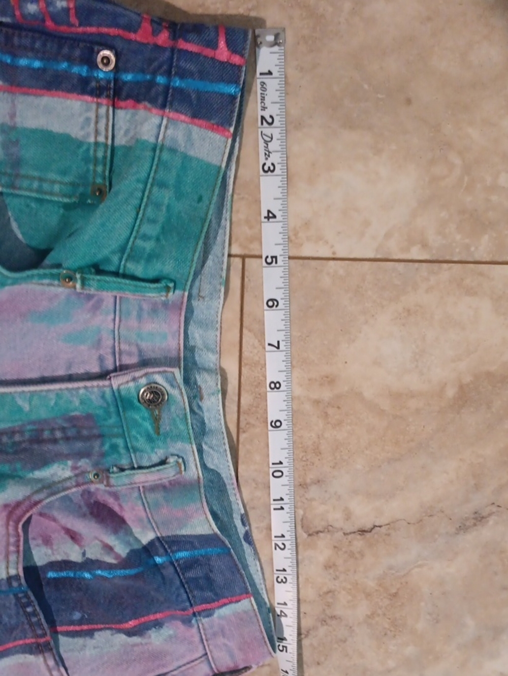 Vintage Vibrant Hand-Painted Abstract Jeans - Picture 9 of 12